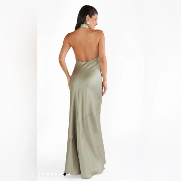 NWT Show me your mumu Jasmine Halter Dress in sage green - Picture 3 of 3